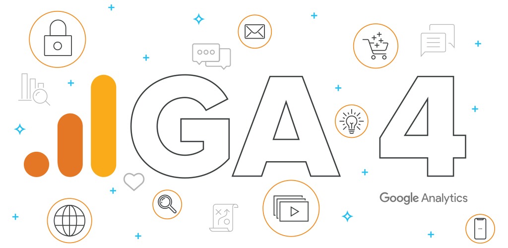 GA 4 Google Analytics 4 Logo von BlueGlass